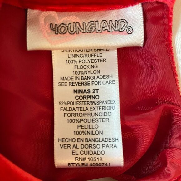 Toddler Girls Youngland Red Dress/Holiday Dress 2 piece size 2T Machine Wash - Picture 9 of 10